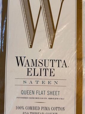 Wamsutta White Queen Sateen 250 TC Flat Sheet